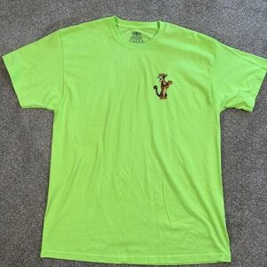 Jerzees Neon Green‎ Winnie The Pooh Tigger Embroidered T-Shirt Sz XL
